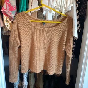 Brown off the shoulder sweater